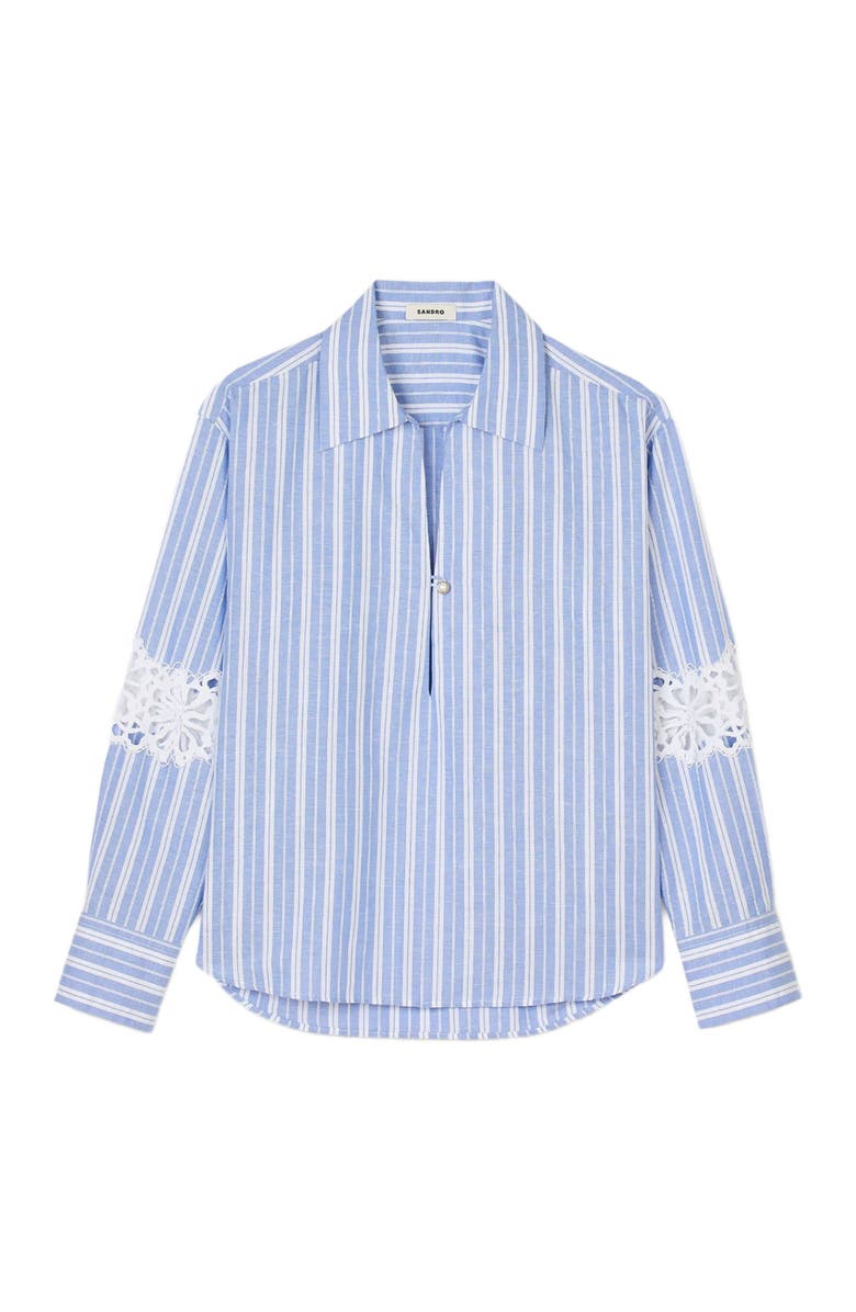 SANDRO Striped shirt, Alternate, color, Blu / White