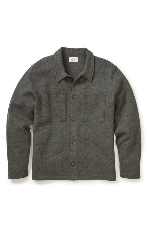 Marine Layer Boiled Wool Button-up Shirt Jacket In Green
