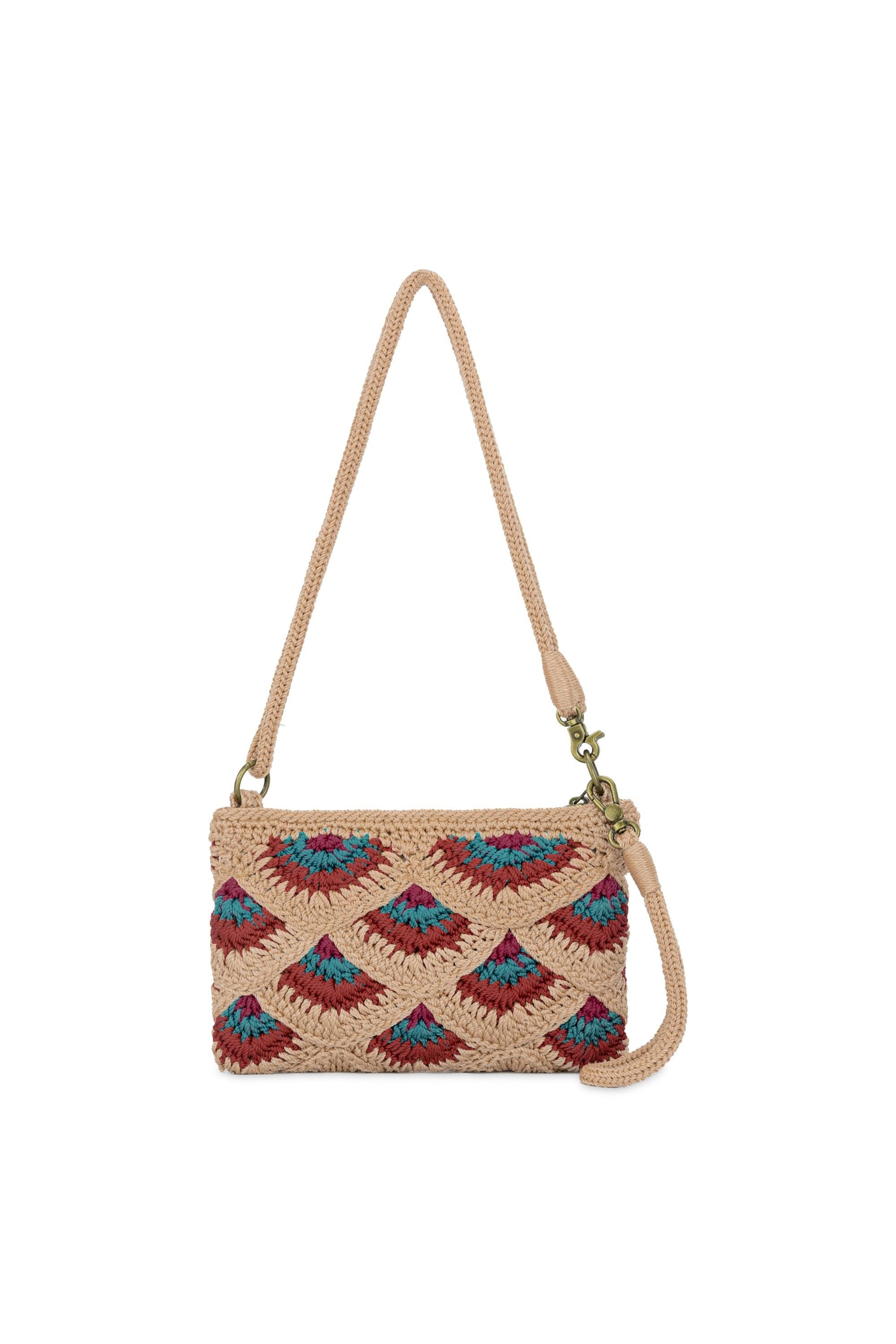 The Sak Vita Hand Crochet Crossbody Wristlet, Alternate, color, Bamboo Mermaid
