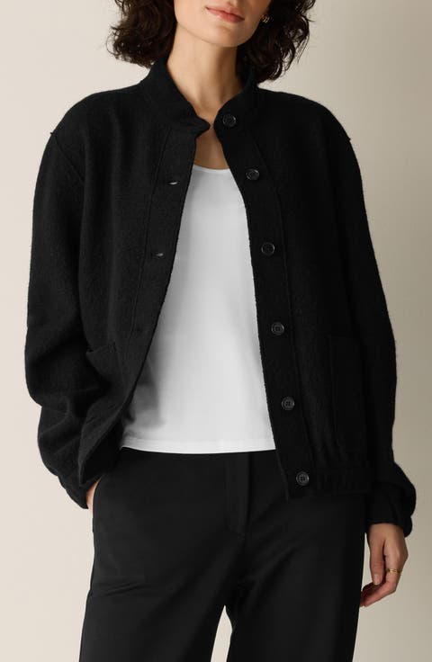 Stand Collar Wool Jacket