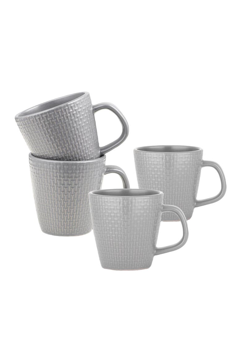 Olivia Stoneware 4-Piece Mug Set, Alternate, color, Gray