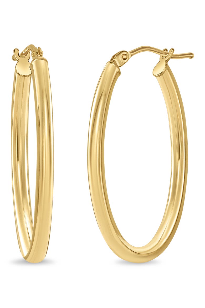 14k Gold Hoop Earrings, Main, color, 14KY