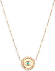 Anzie Mini Royale Evil Eye Turquoise & Diamond Necklace