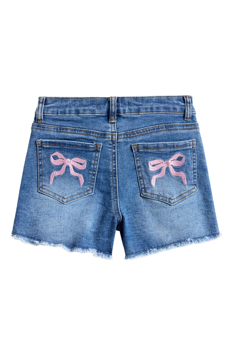 Tractr Kids' Bow Back Pocket Shorts, Alternate, color, Indigo