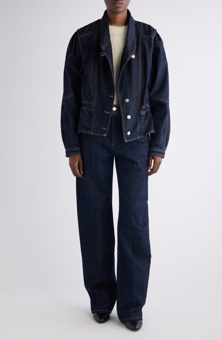 Isabel Marant Drolane High Waist Straight Leg Jeans, Alternate, color, Light Blue