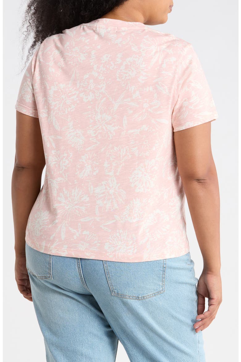 V-Neck Slubbed T-Shirt, Alternate, color, PINK MEADOWS