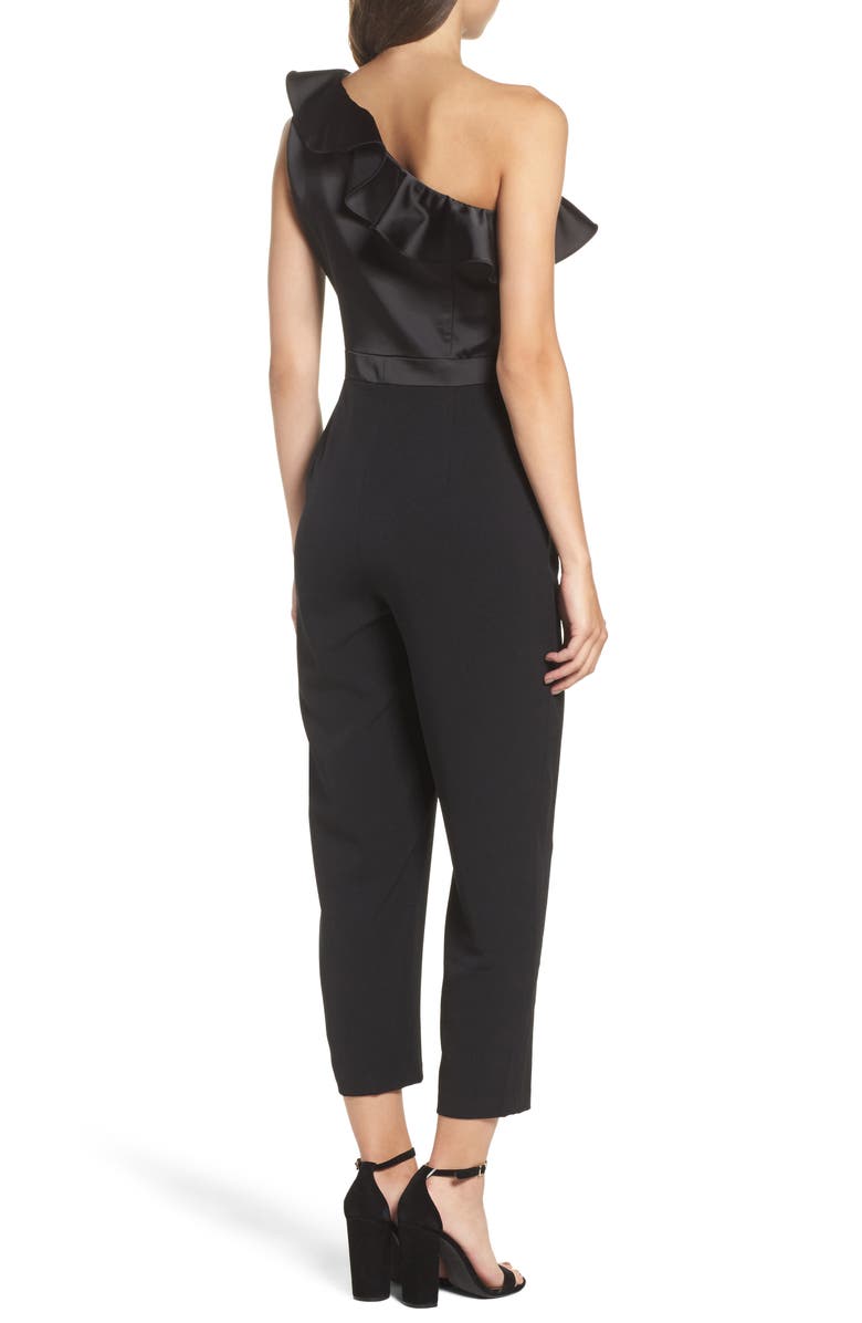 Maggy London One-Shoulder Jumpsuit, Alternate, color, 