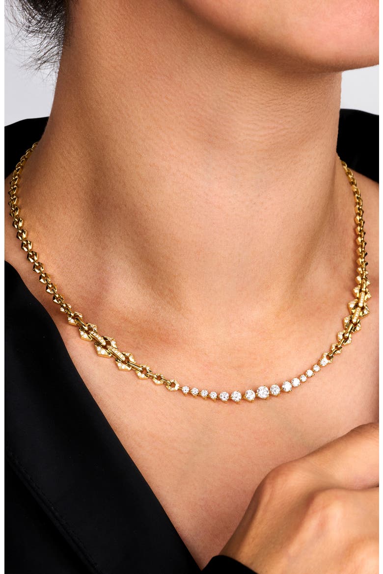Diamond Bar Chain Necklace, Main, color, YELLOW GOLD