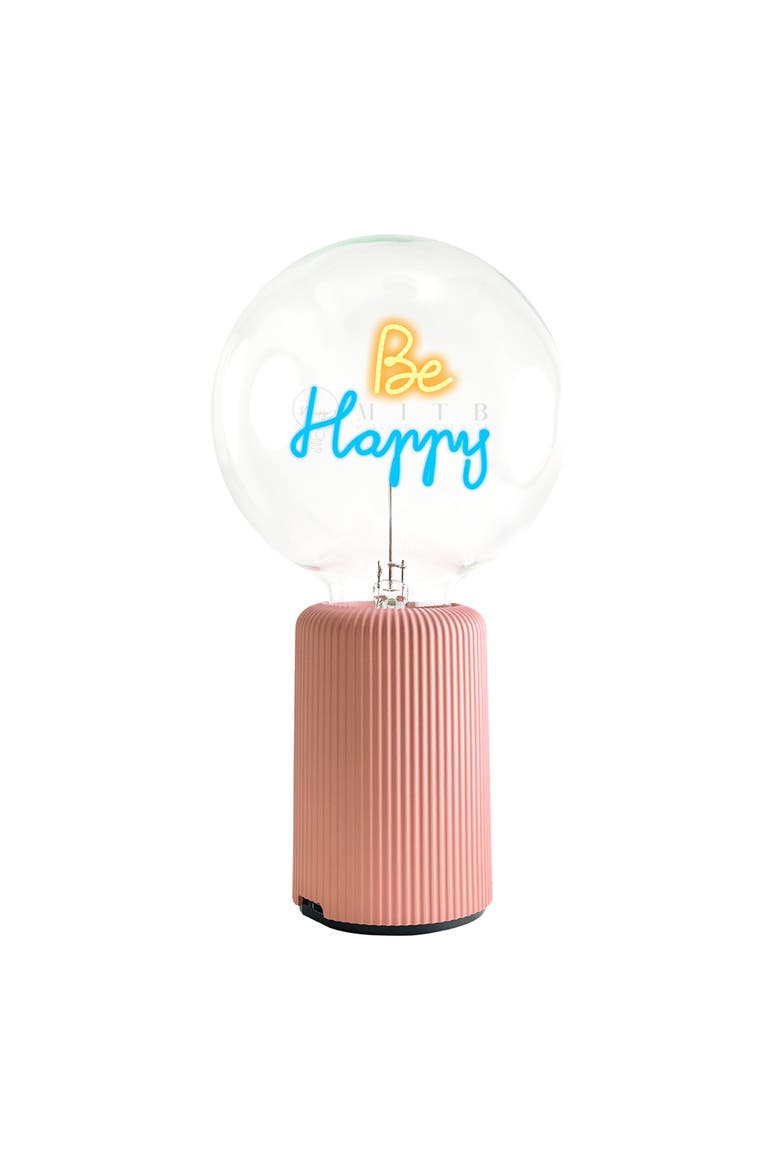 Be Happy Portable Table Lamp, Alternate, color, Pink