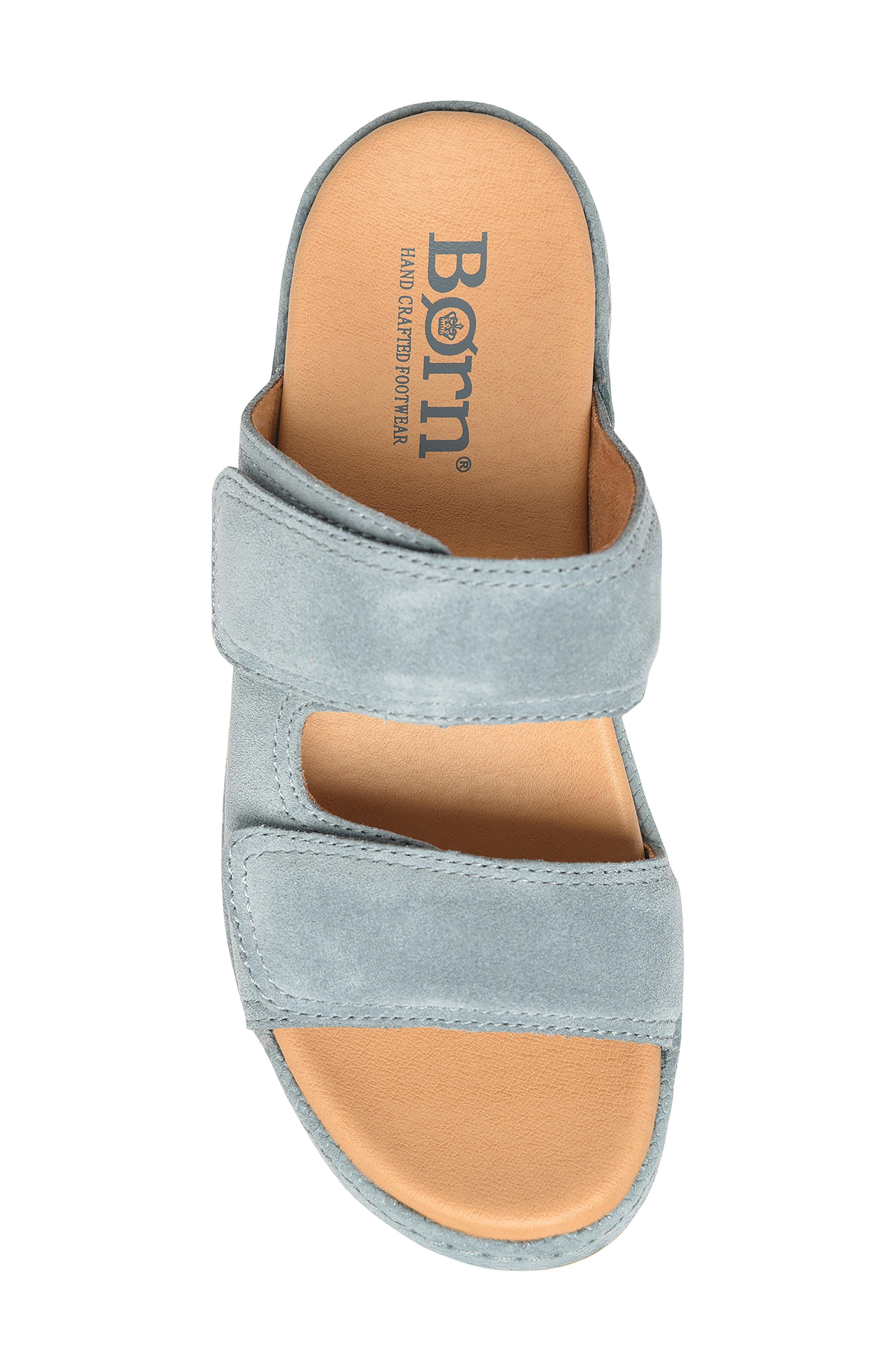 Børn Vivian Wedge Sandal, Alternate, color, Light Blue Suede
