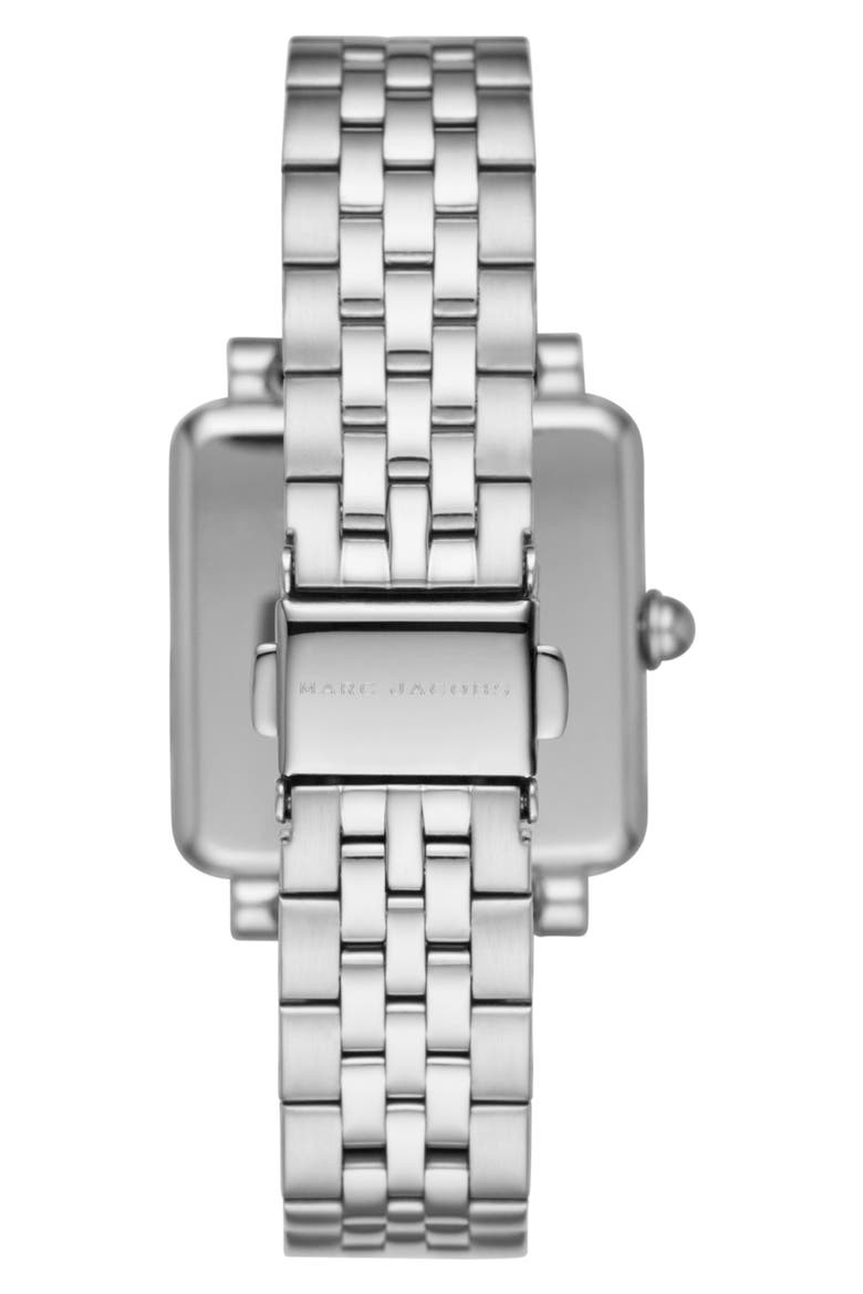 Square Vic Bracelet Watch, 30mm, Alternate, color, SILVER/ BLUE