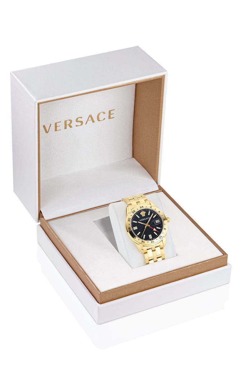 Versace Greca Time Bracelet Watch, 41mm, Alternate, color, Ip Yellow Gold
