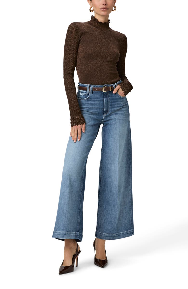 PAIGE Harper Creased High Waist Wide Leg Jeans, Alternate, color, 