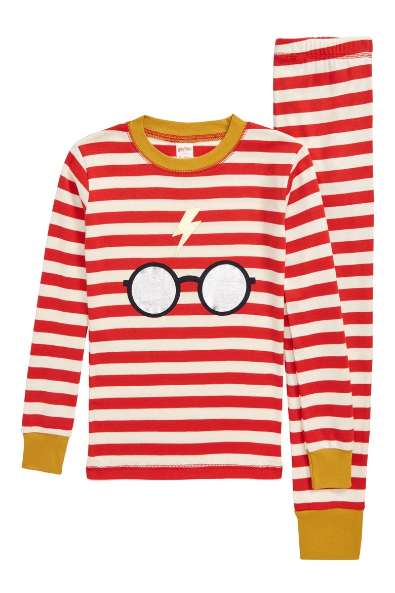 Harry Potter Fitted Two-Piece Pajamas, Main, color, ROCAKABILLY RED/ IVORY