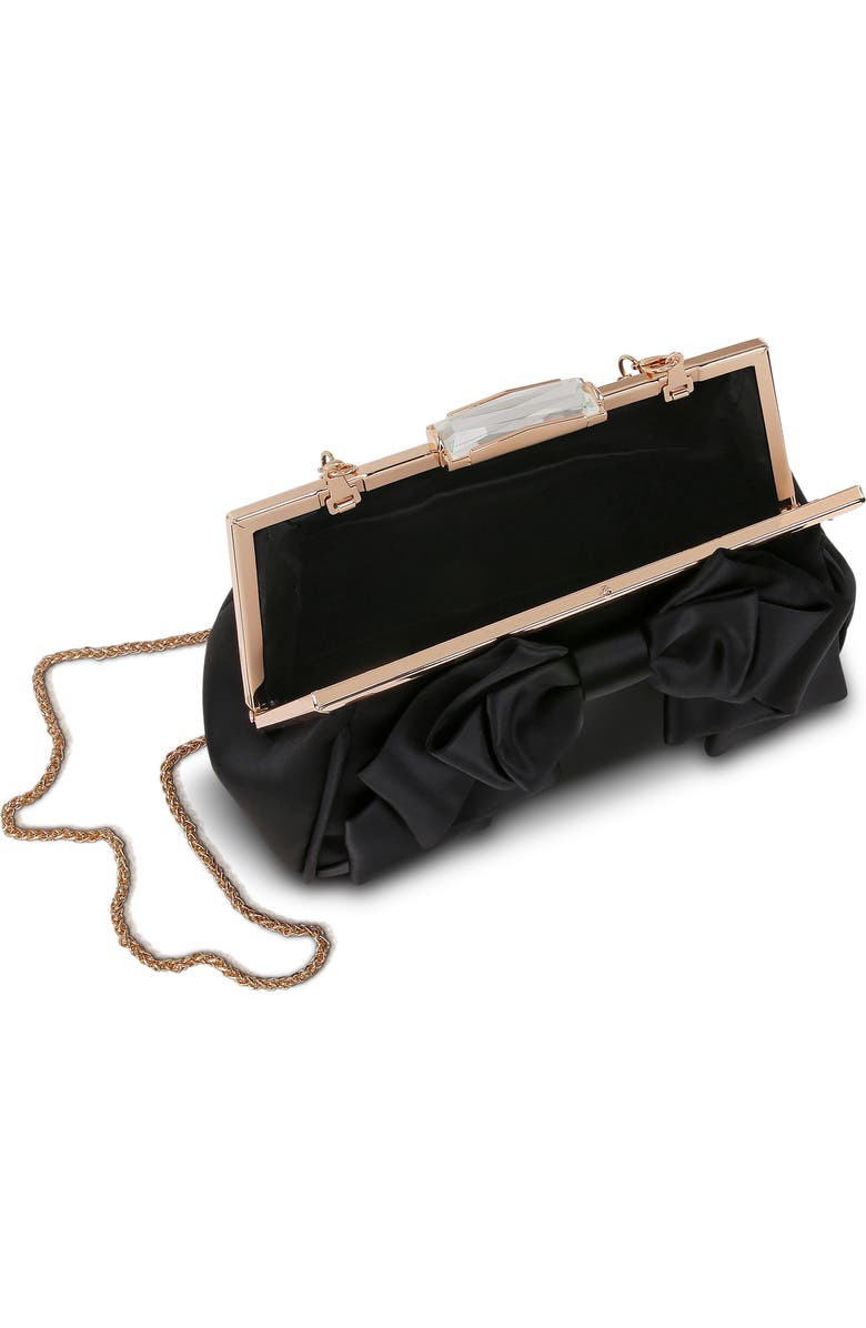 Jewel Badgley Mischka Mae Bow Pouch Clutch, Alternate, color, Black