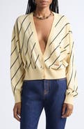 Versace Diagonal Stripe Wool Intarsia Cardigan