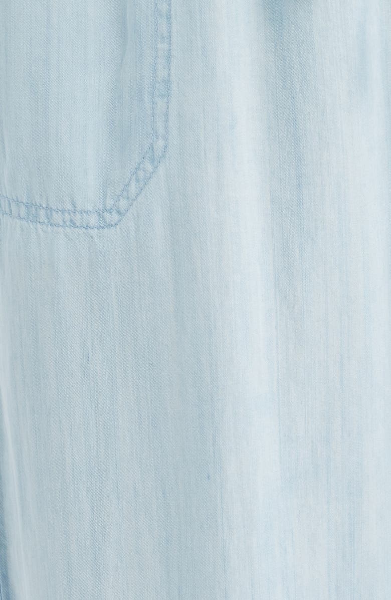 beachlunchlounge Harmony Tie Waist Crop Pants, Alternate, color, Bleach Wash