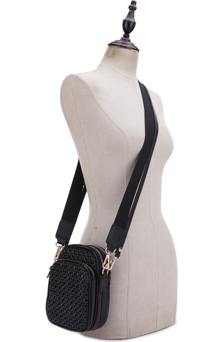 Mali + Lili Josephine Woven Vegan Leather Crossbody Bag, Alternate, color,