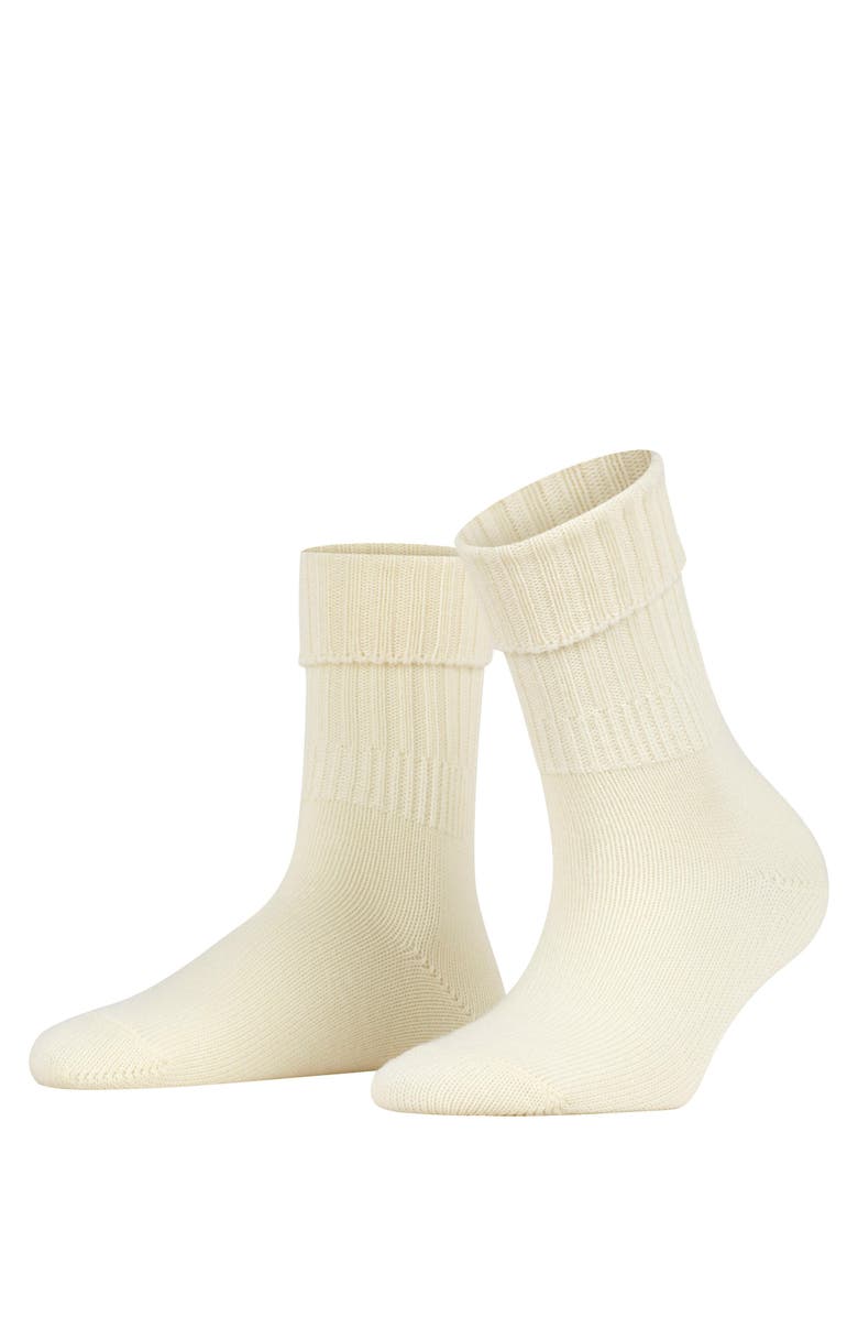 Falke Striggings Rib Wool Boot Socks, Main, color, Woolwhite