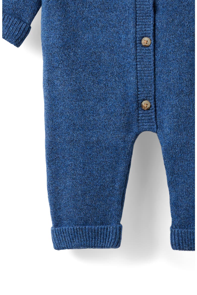 Organic Knit Long Sleeve All In One, Alternate, color, Midnight Sky Marle