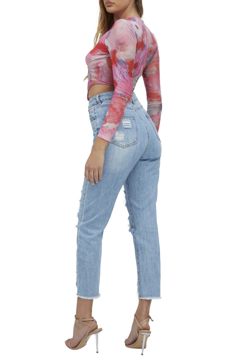 Bardot Lena Mesh Corset Top, Alternate, color, Wildflower