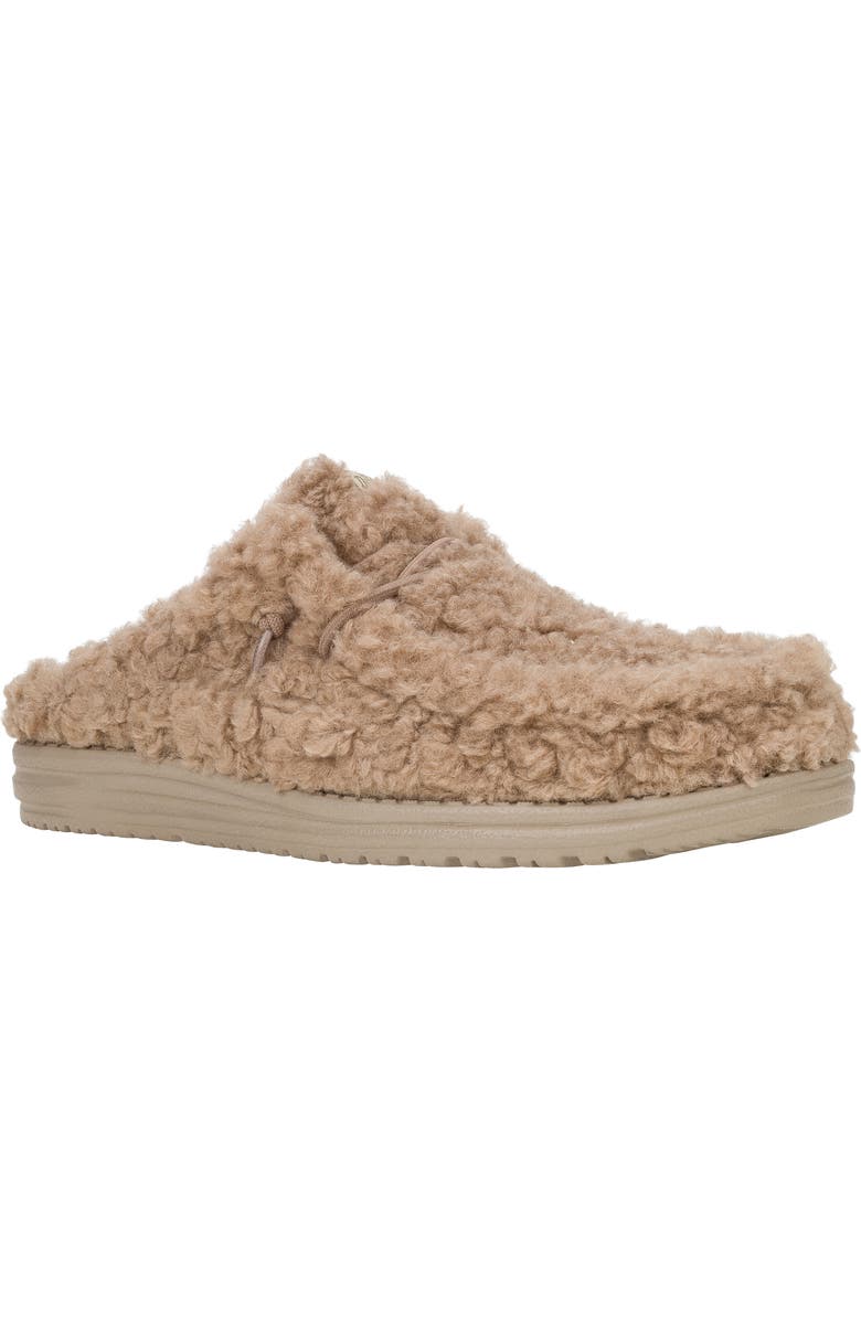 Hey Dude Wally Faux Shearling Slipper, Main, color, Timber Wolf