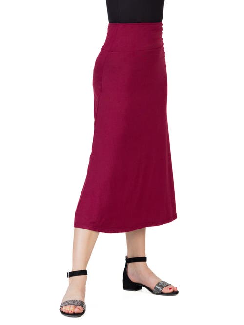 24sevenkid Elastic Waistline Maxi Skirt In Burgundy