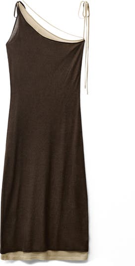 Asymmetric Neck Knit Dress
