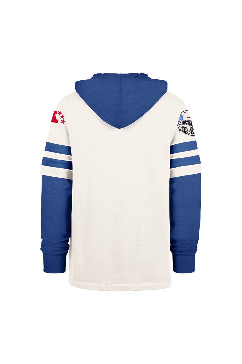Men's '47  Cream New England Patriots Split Zone Cornerback Duo Lacer Hoodie, Alternate, color, Cream