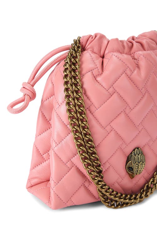 KURT GEIGER KURT GEIGER LONDON SMALL KENSINGTON DRAWSTRING QUILTED LEATHER BUCKET BAG 