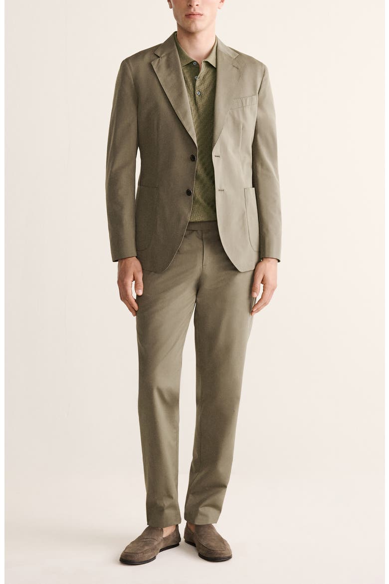 Slim Fit Cotton & Wool Jacket, Alternate, color, KHAKI GREEN