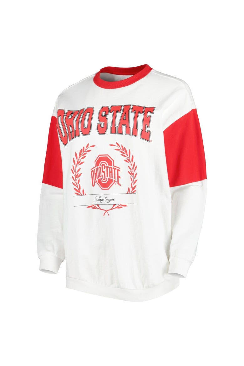 Women's Gameday Couture White Ohio State Buckeyes It's A Vibe Dolman Pullover Sweatshirt, Alternate, color, White