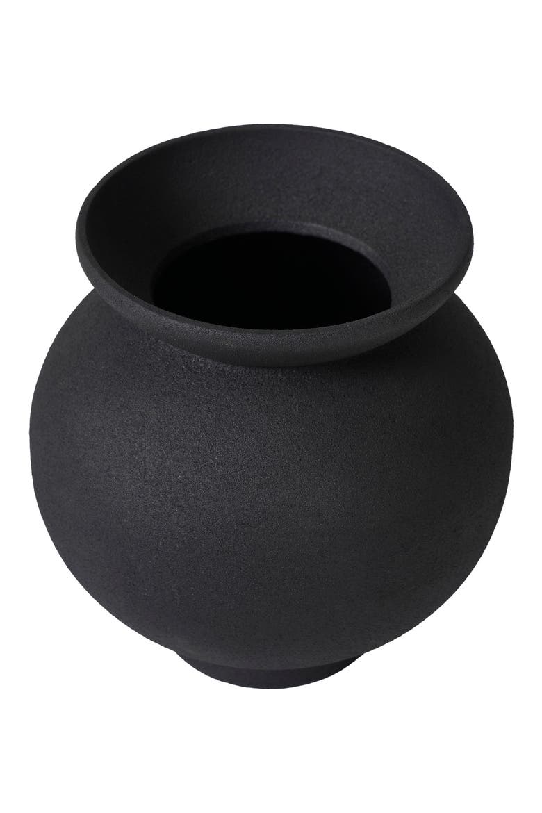 Cast Aluminum Decorative Vase, Alternate, color, BLACK