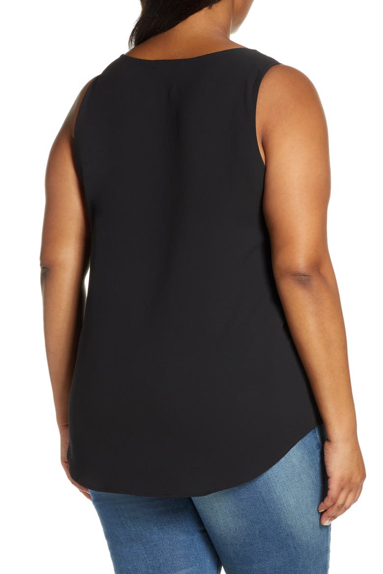 Gibson x Living in Yellow Savannah Scalloped V-Neck Tank (Nordstrom Exclusive), Alternate, color, BLACK