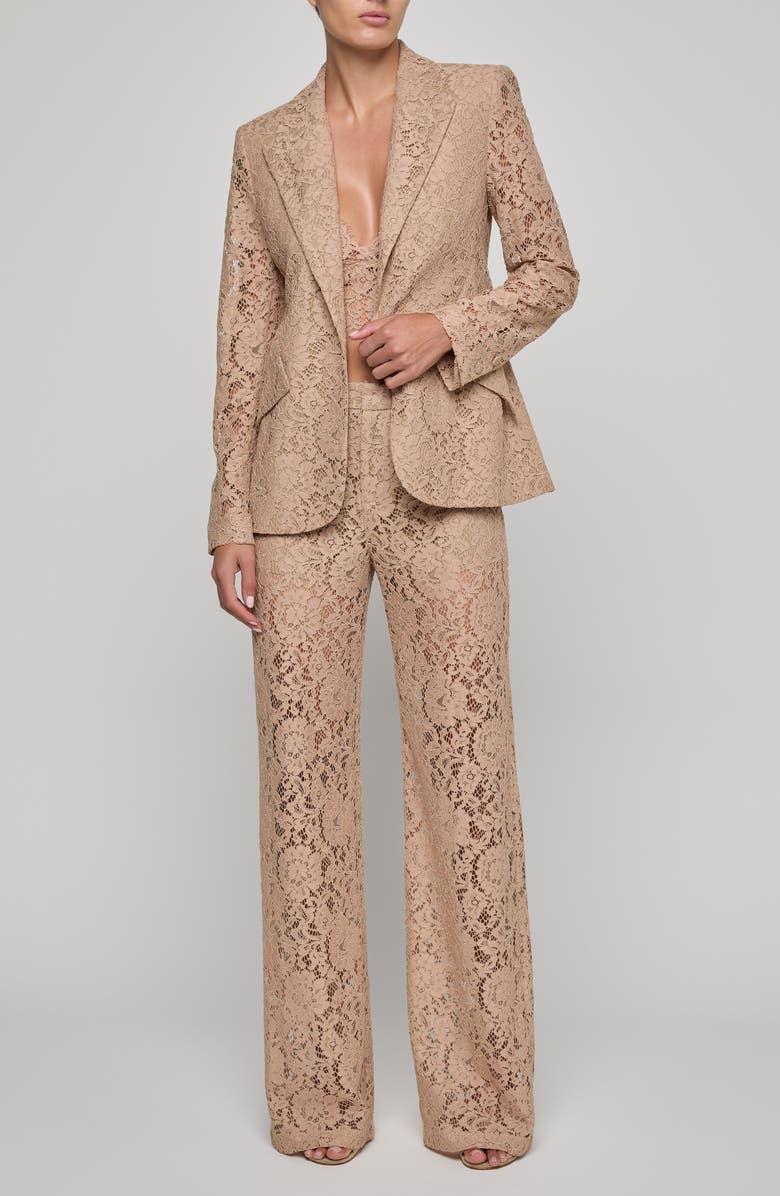 L'AGENCE Chamberlain Lace Blazer, Alternate, color, Cappuccino