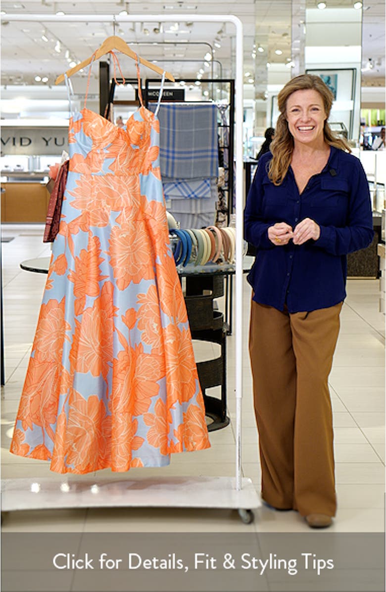 Saige Floral Sweetheart Neck Cocktail Dress, sales video thumbnail