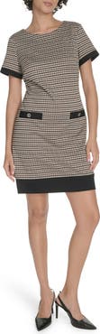 Tommy Hilfiger Houndstooth Short Sleeve Shift Dress