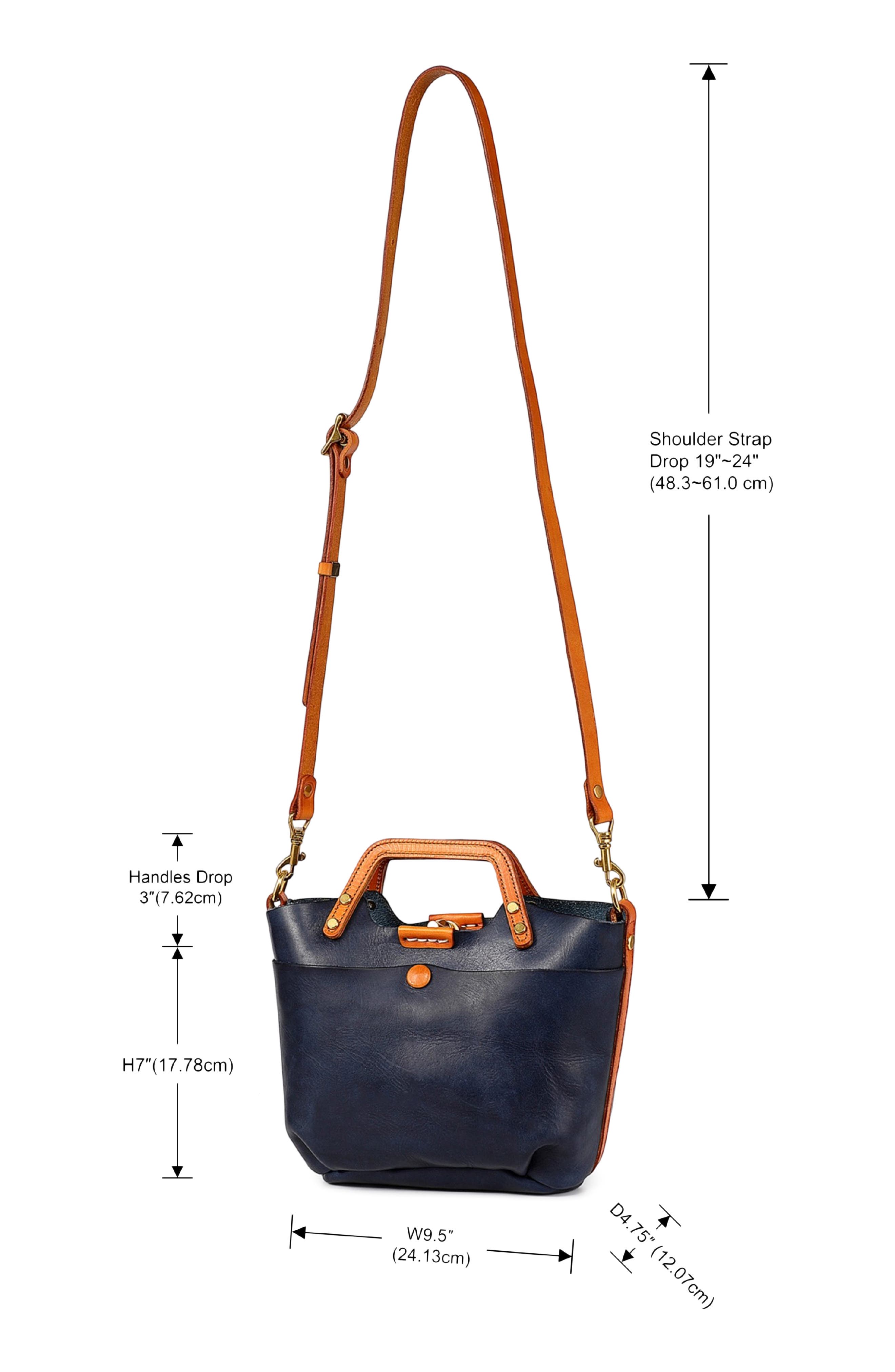 Sprout Land Mini Leather Tote, Alternate, color, NAVY