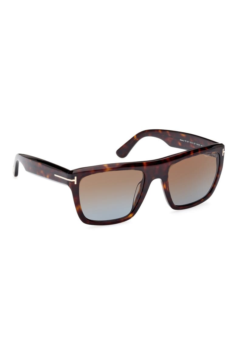 Alberto 55mm Gradient Square Sunglasses, Alternate, color, DARK HAVANA / GRADIENT BROWN