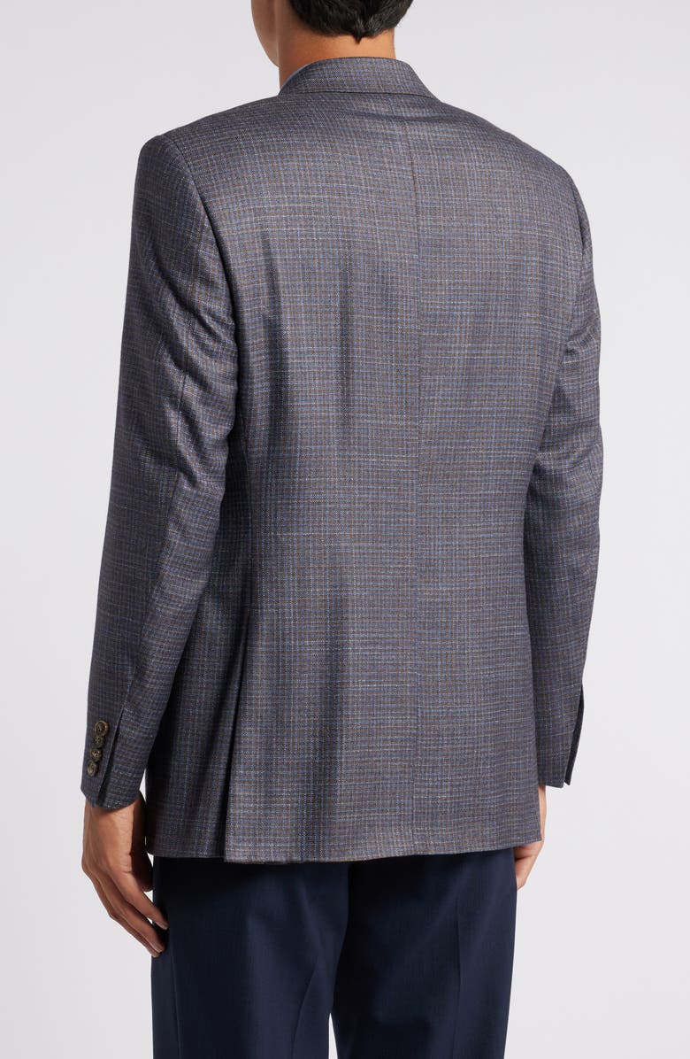 Canali Siena Regular Fit Check Silk & Cashmere Sport Coat, Alternate, color,