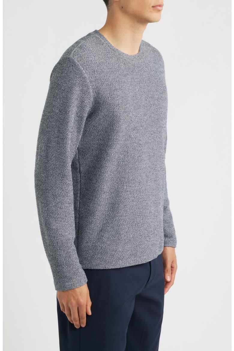 Loop Face Cotton Blend French Terry Crewneck Pullover, Alternate, color, COASTAL