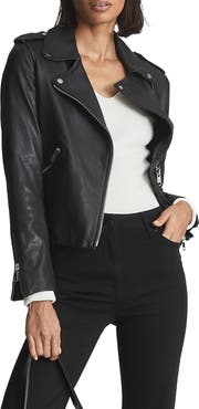 Reiss Gigi Leather Moto Jacket