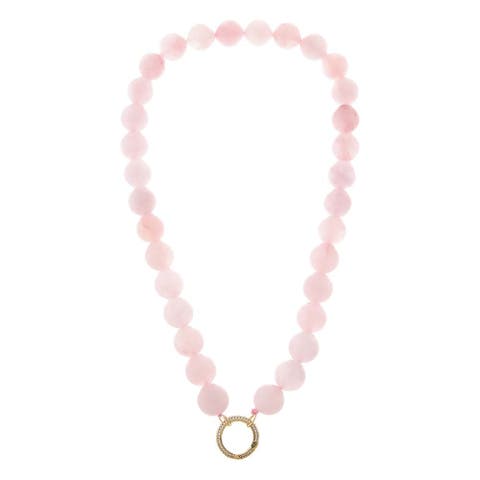 Rose Quartz Large Bead Clicker Necklace