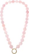 BY ADINA EDEN Rose Quartz Large Bead Clicker Necklace
