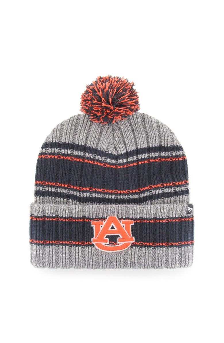 '47 Men's '47 Gray Auburn Tigers Rexford Cuffed Knit Hat with Pom, Main, color, Gray