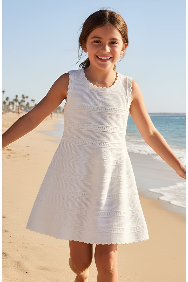 Crochet Flare Summer Dress, Alternate, color, White