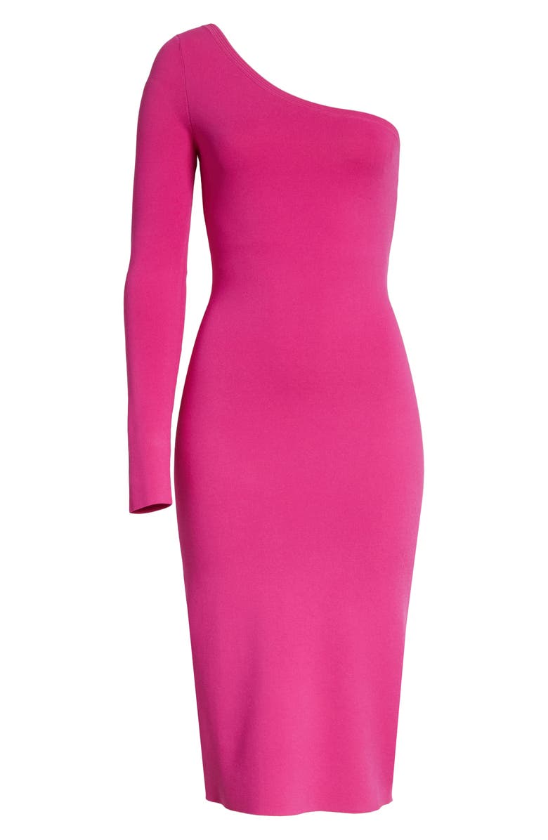 DVF Diane von Furstenberg Knit One-Shoulder Midi Dress, Alternate, color, 