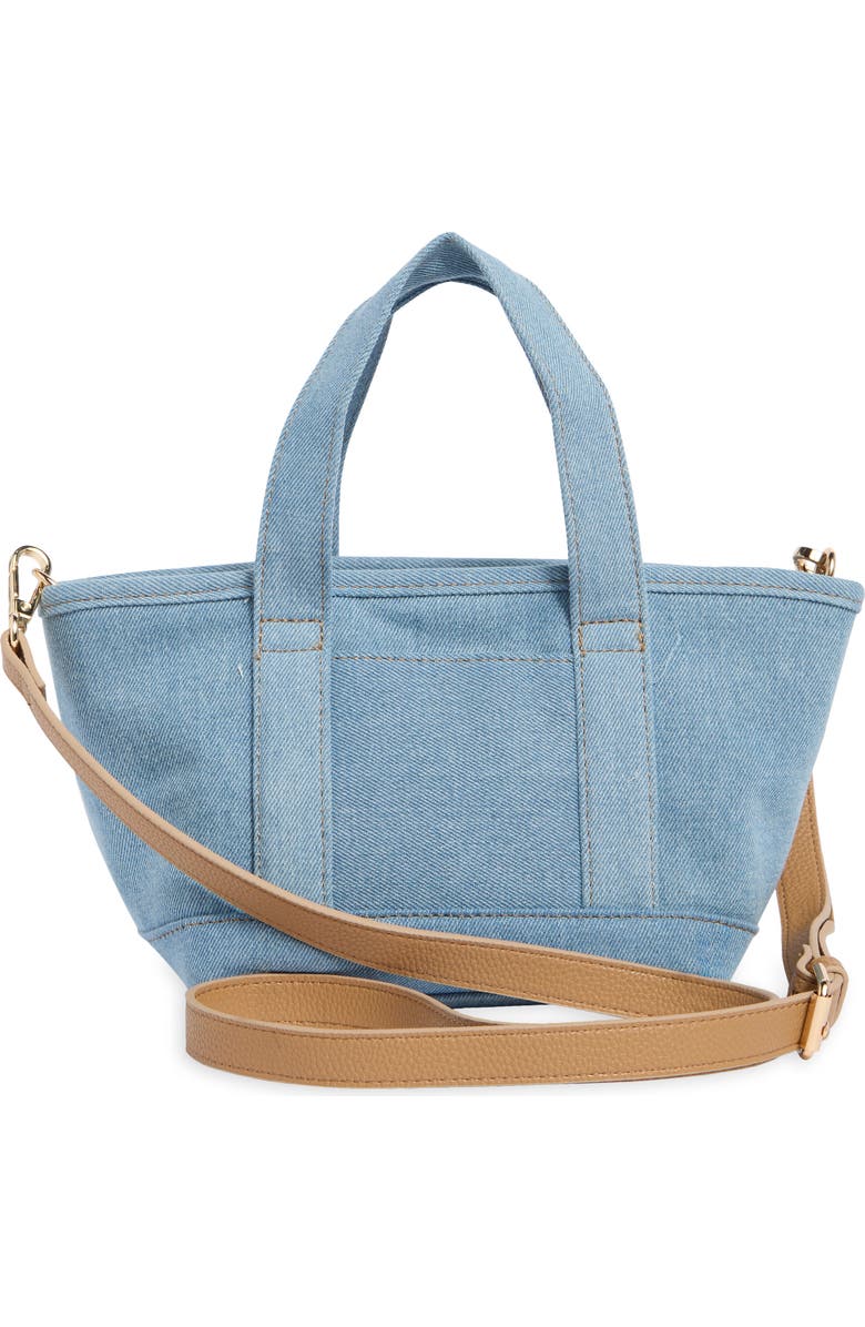Nanette Lepore Small Convertible Denim Twill Satchel with Accessories, Alternate, color, Blue Jeans Denim
