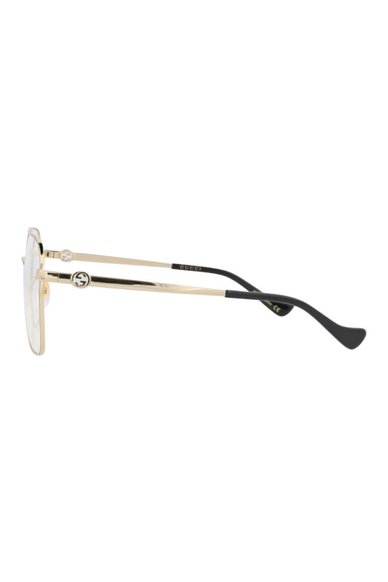 56mm Square Optical Glasses, Alternate, color, GOLD GOLD TRANSPARENT
