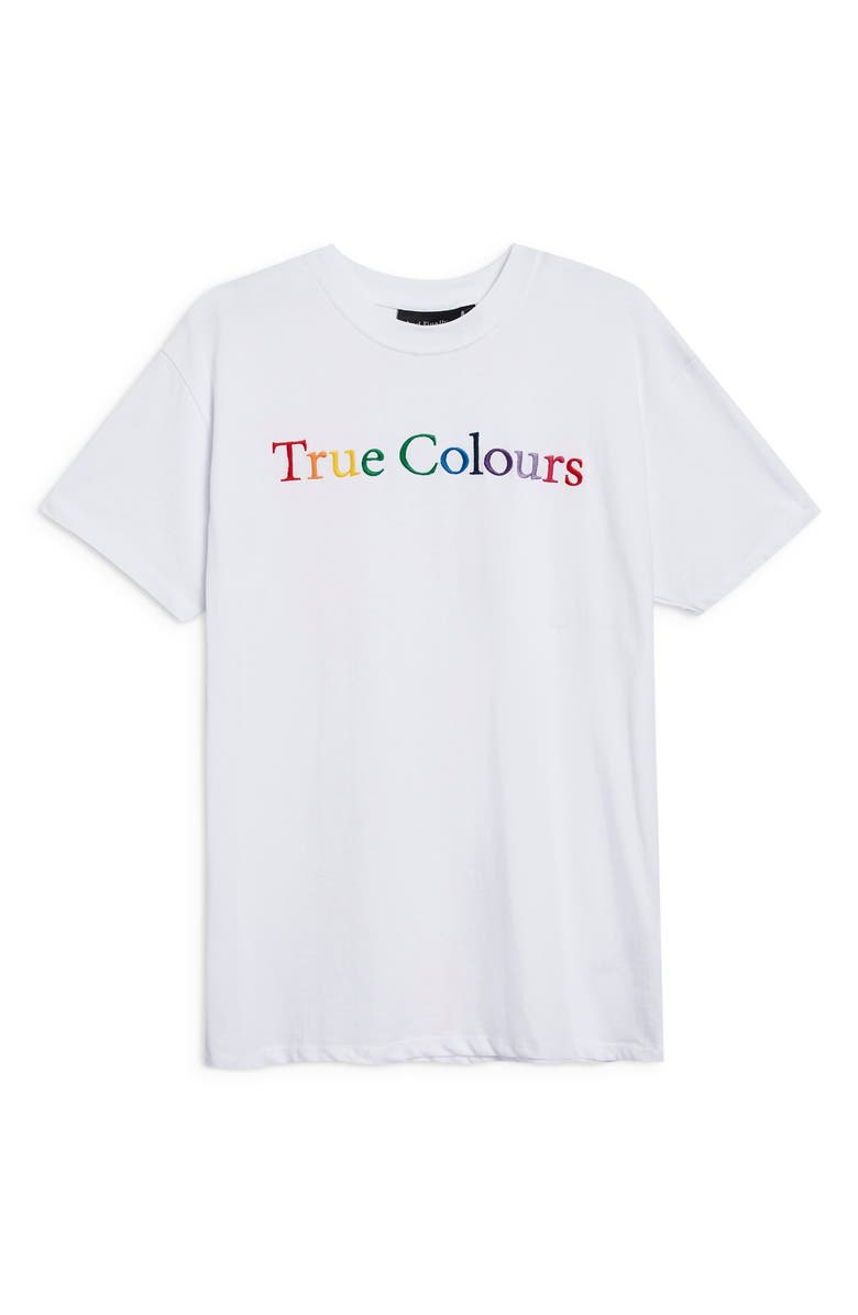 Topshop by And Finally True Colours Boyfriend Tee, Alternate, color, 